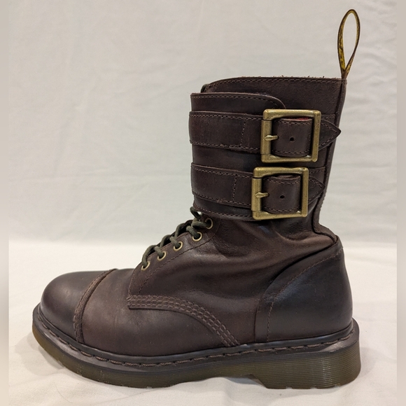 Dr. Martens Brock Lace Up Double Buckle Zip Utility Combat Unisex Boots 9M/10L - Picture 7 of 16